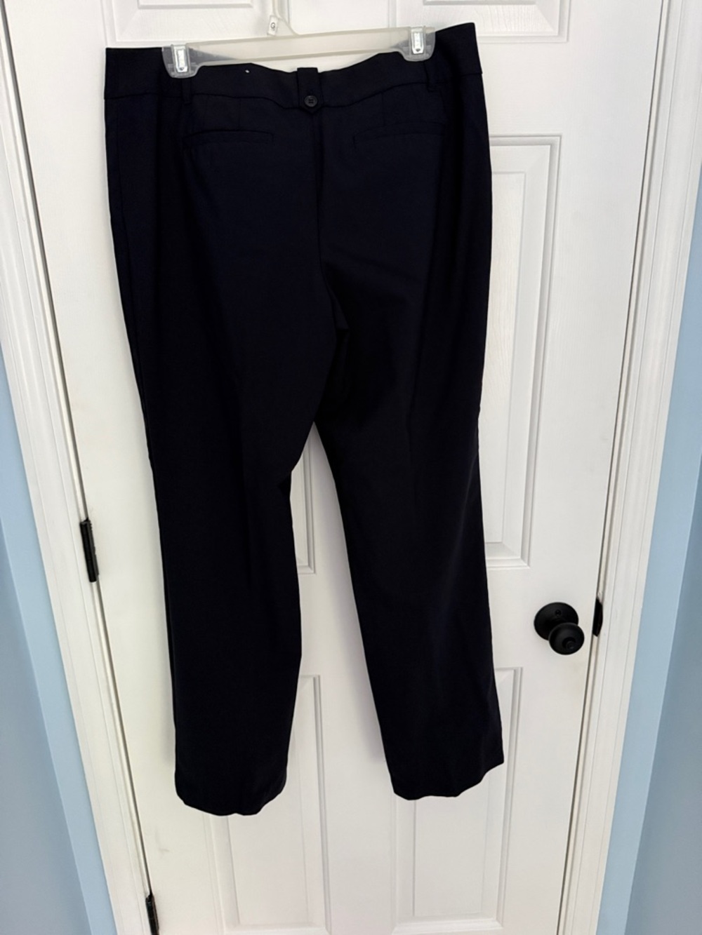 LOFT Navy Straight-Leg Dress Pants - Picture 3 of 3